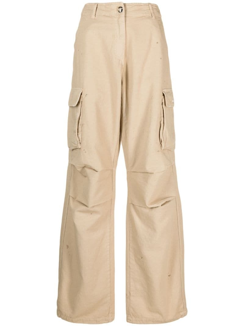 wide-leg cargo trousers - 1