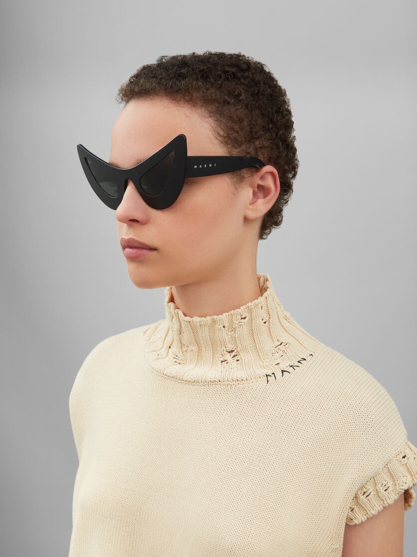 CHAR DHAM BLACK LEATHER SUNGLASSES - 2