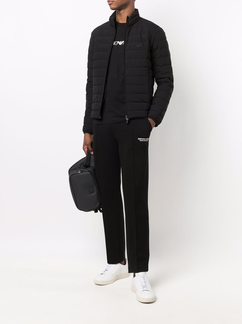 EMPORIO ARMANI padded logo-patch jacket outlook