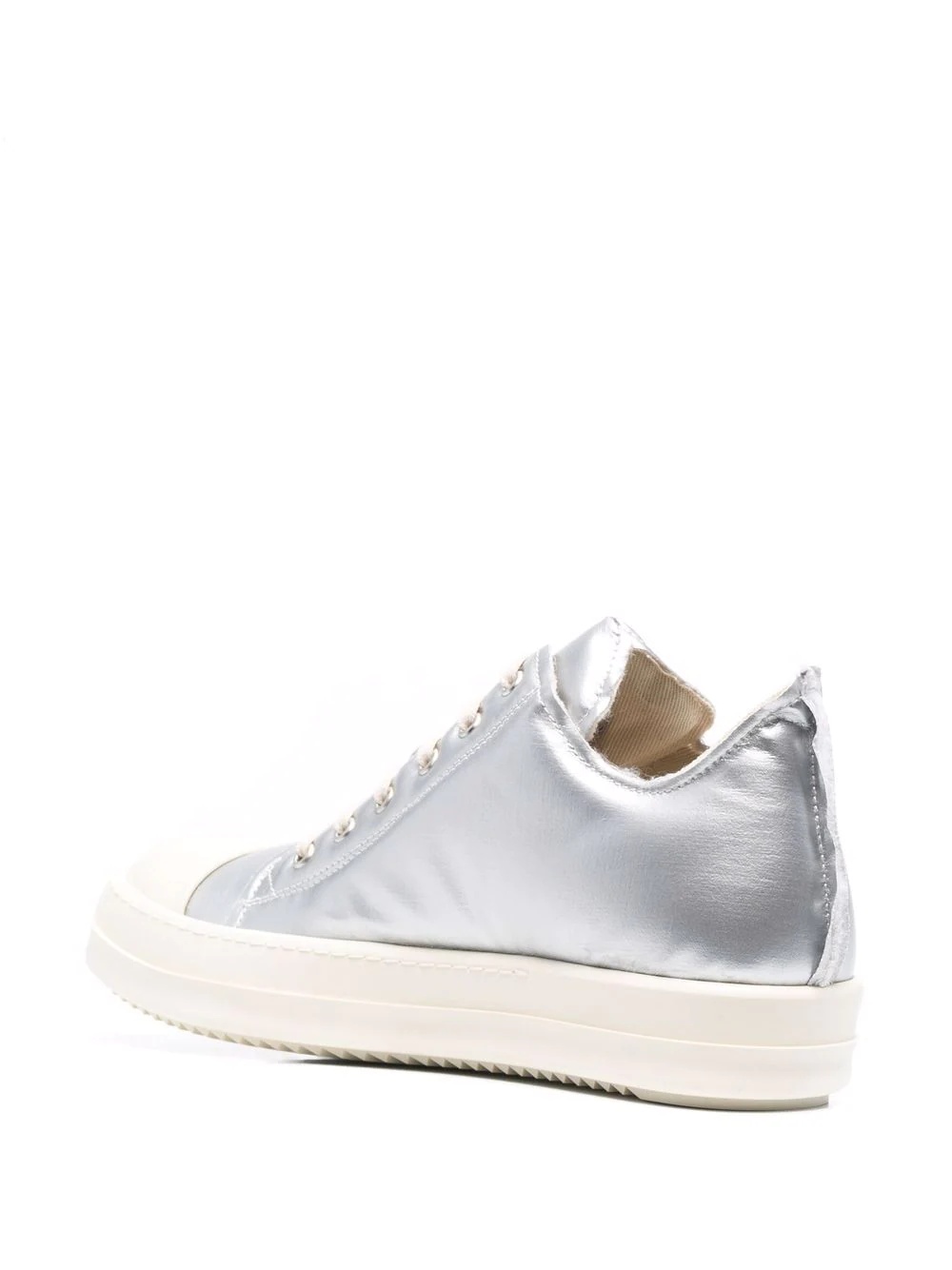 metallic-effect lace-up sneakers - 3