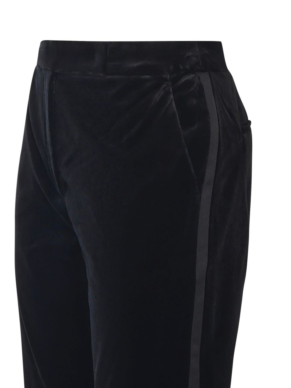 velvet-texture side-stripe trousers - 3
