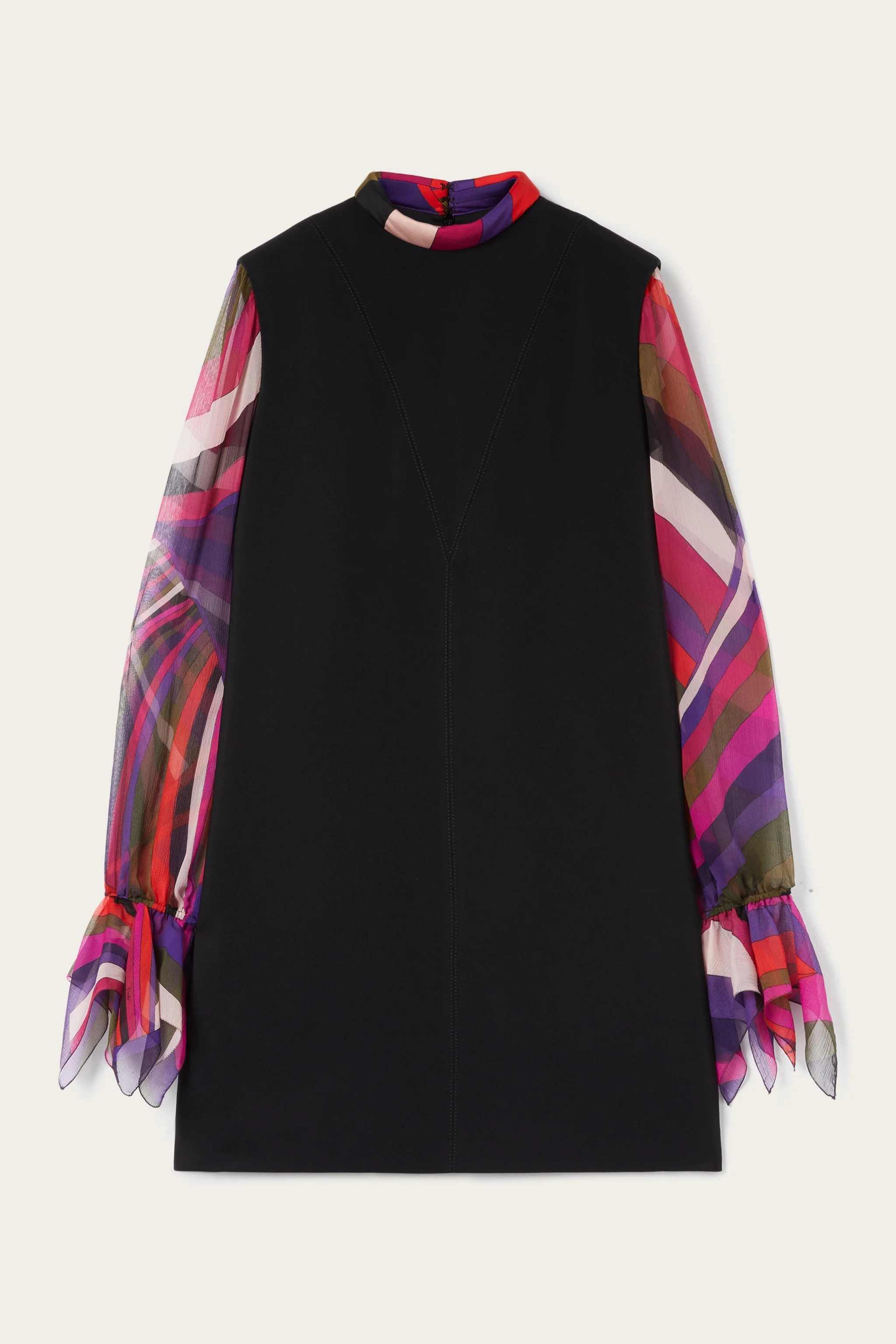 PRINTED SLEEVE SHEATH DRESS - 1