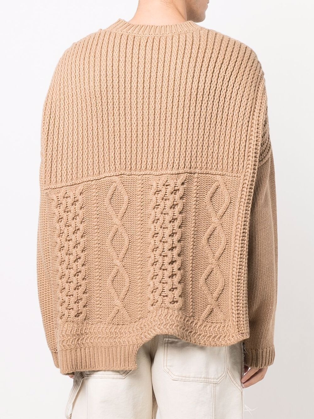 patchwork cable-knit jumper - 5