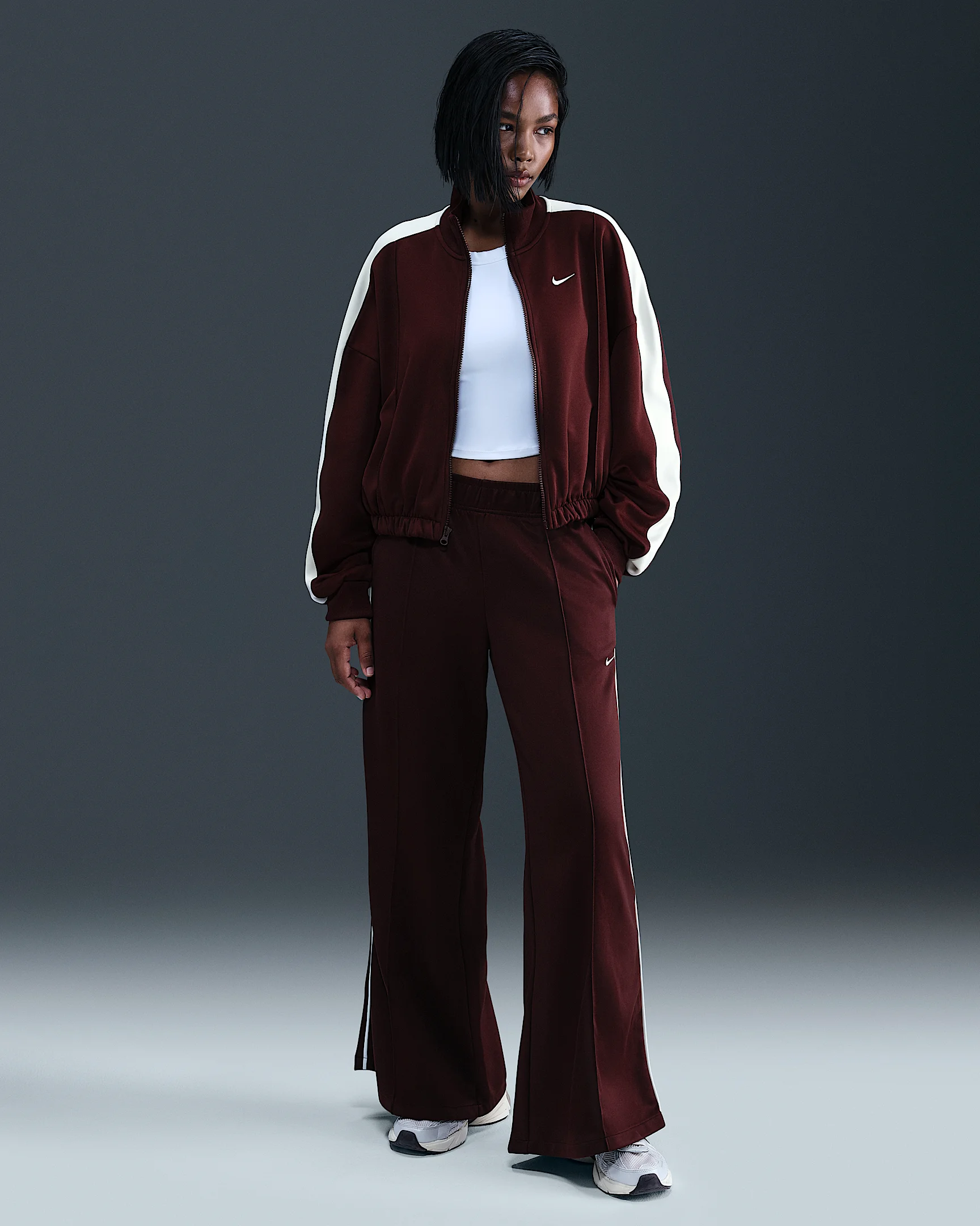 Nike Sportswear Women's Mid-Rise Wide-Leg Track Pants - 1