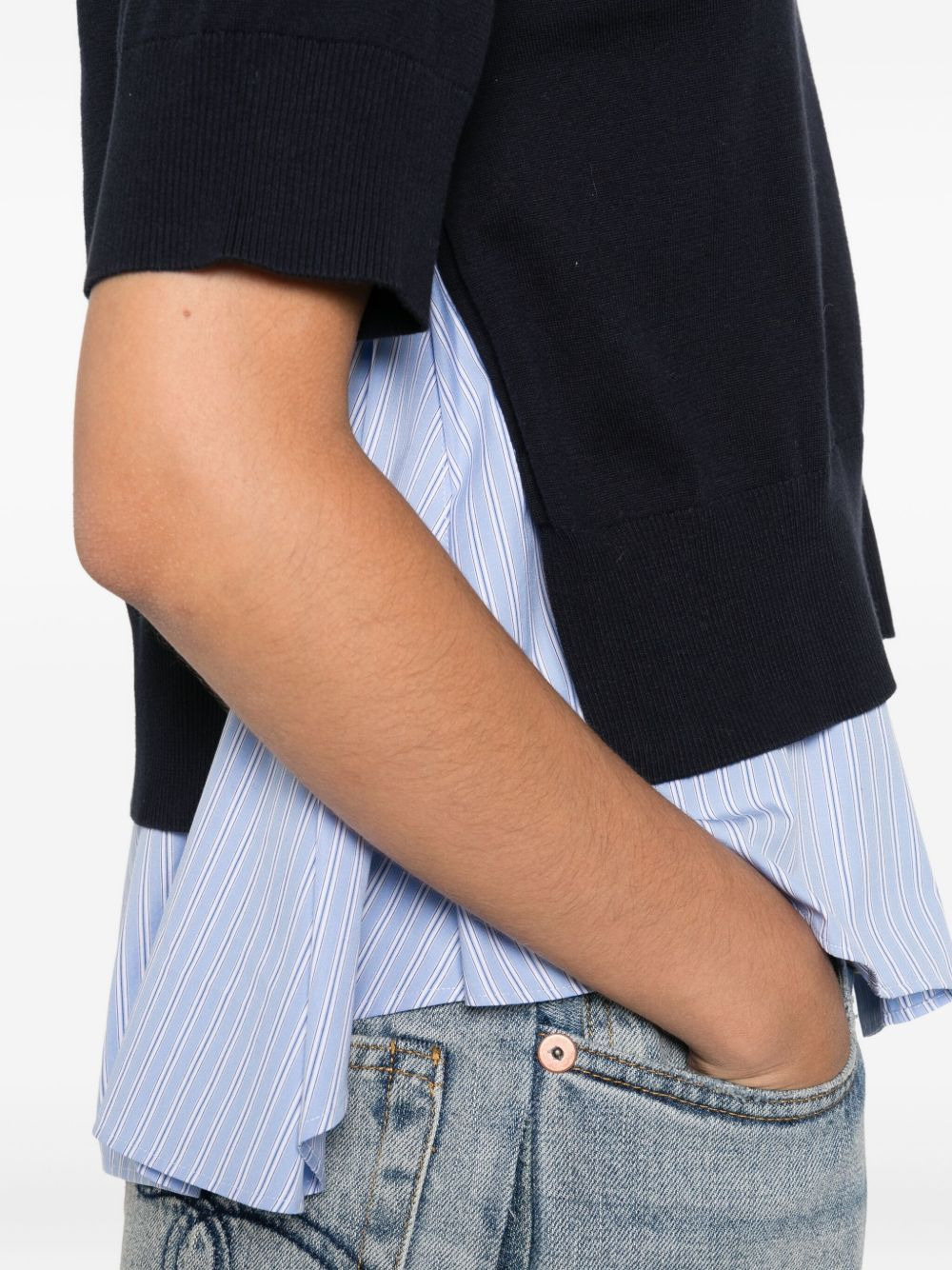 short-sleeve layered T-shirt - 5