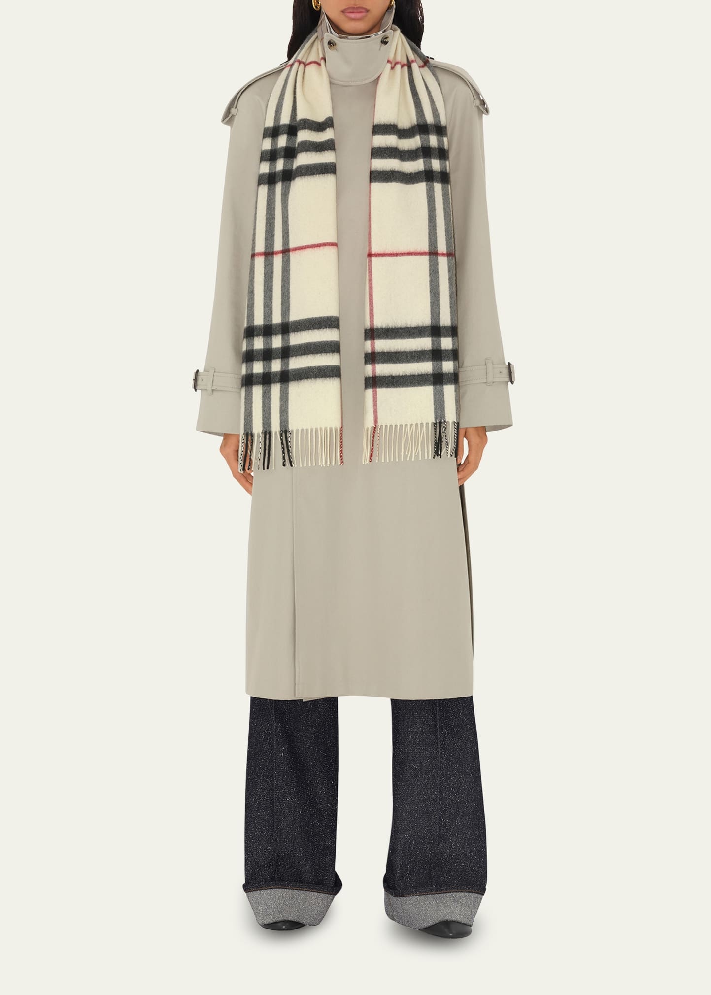 Giant Check Cashmere Scarf - 2