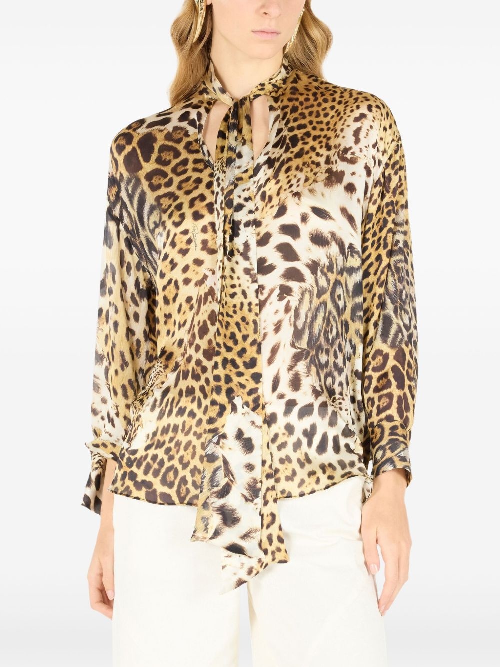 Jaguar-print blouse - 3