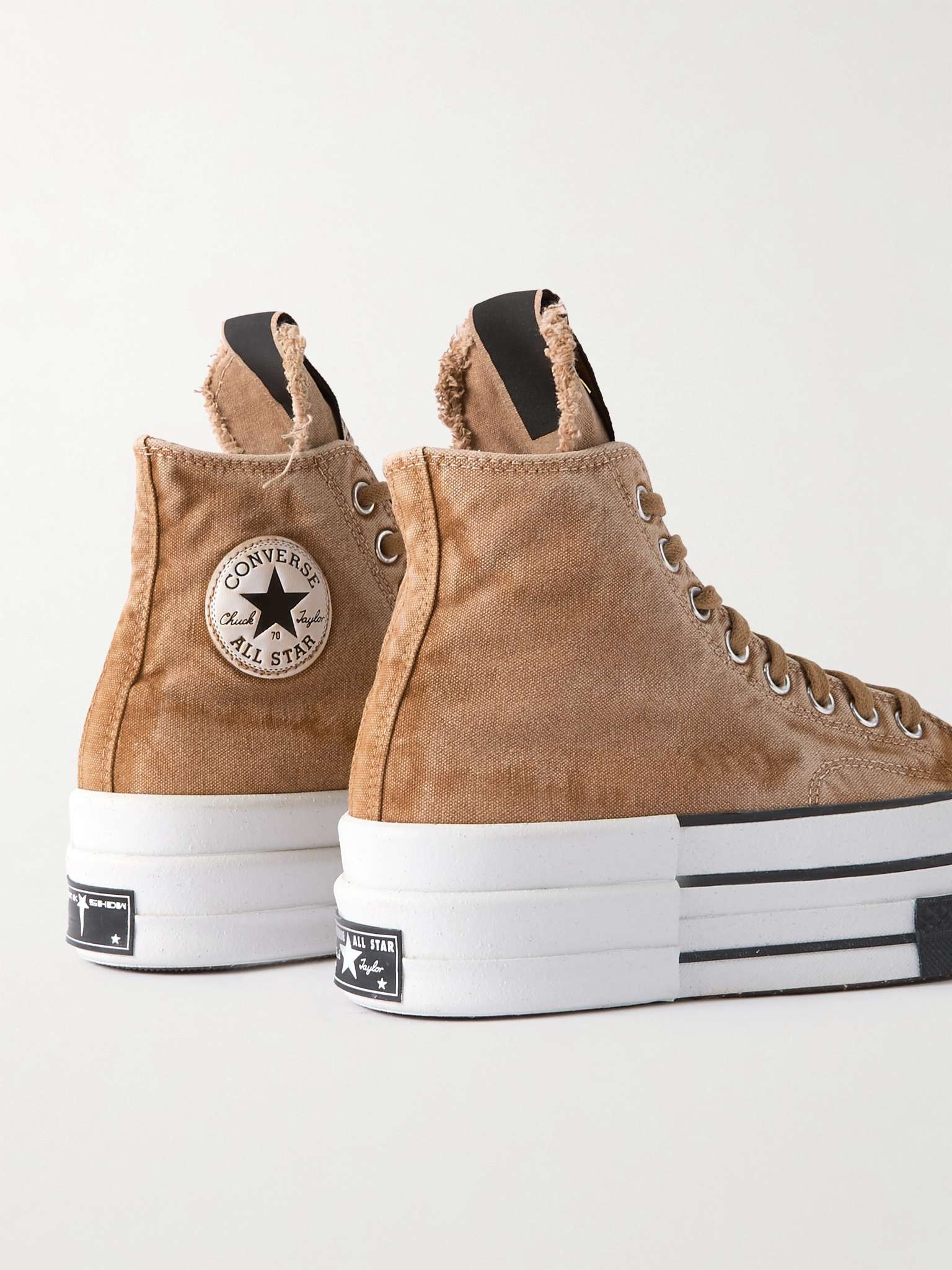 + Converse DBL DRKSTAR Distressed Over-Dyed Canvas High-Top Sneakers - 5