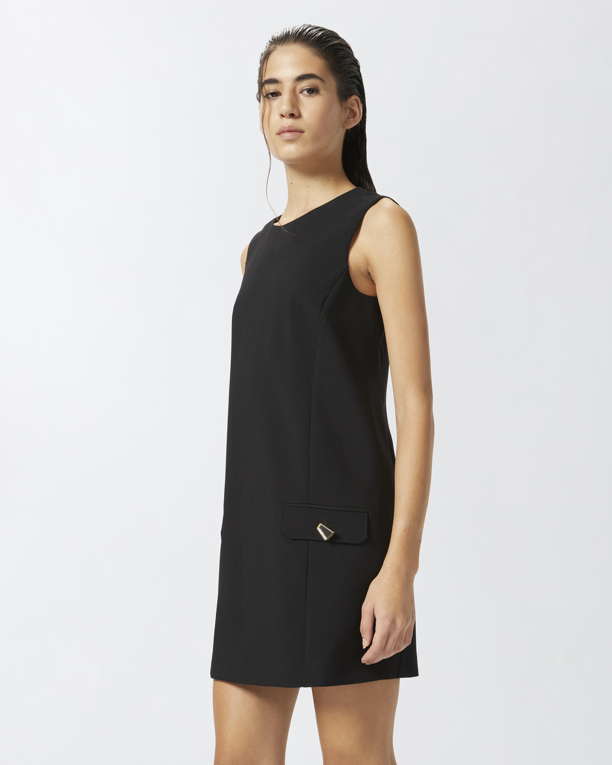 SHORT SLEEVELESS DRESS WITH FRONT FLAPS - 3