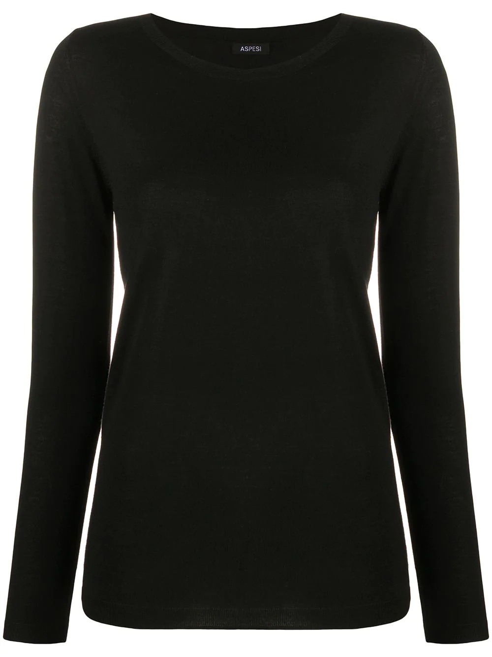 scoop-neck fine knit jumper - 1