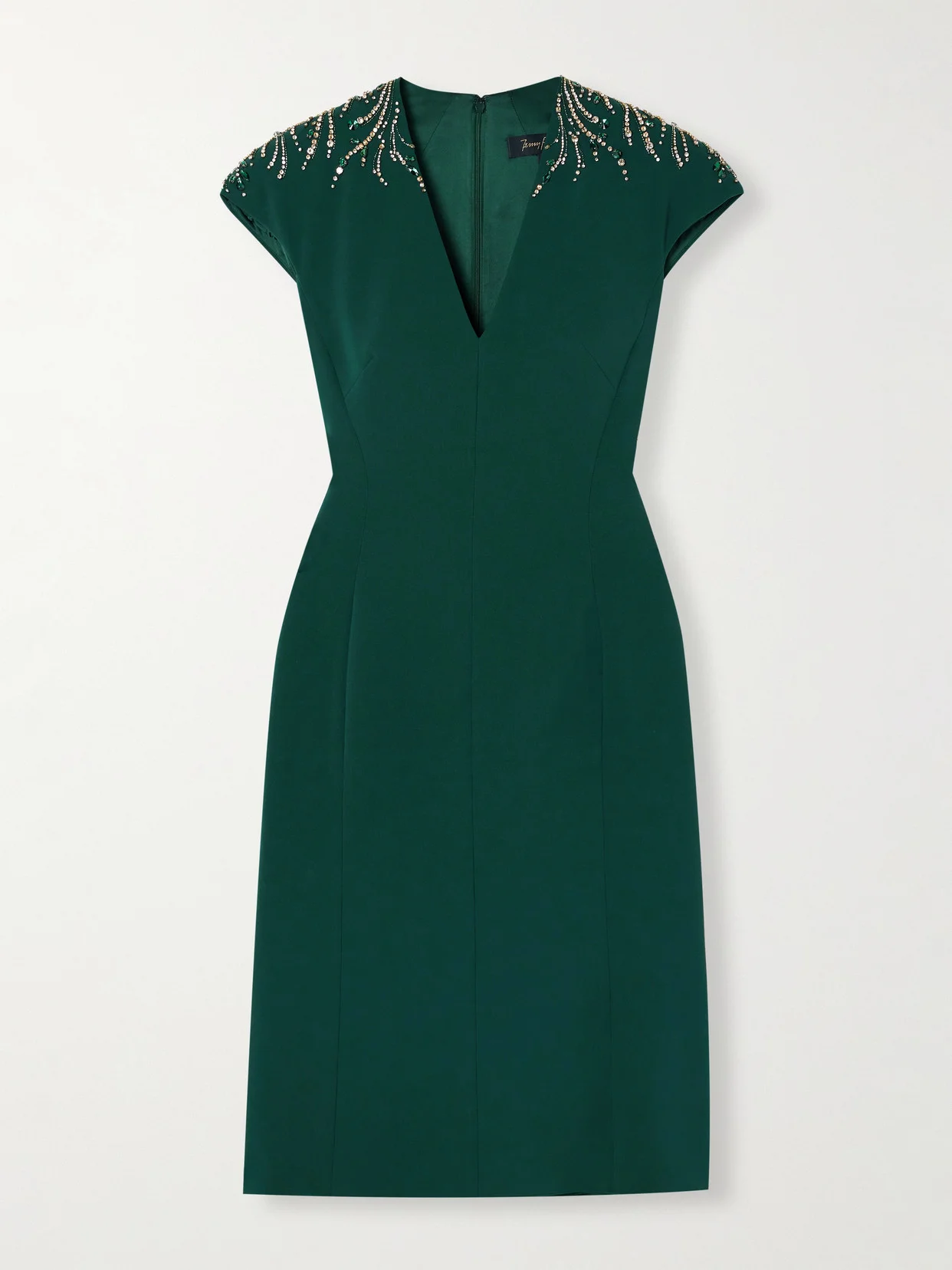 Embellished Cady Midi Dress - 1