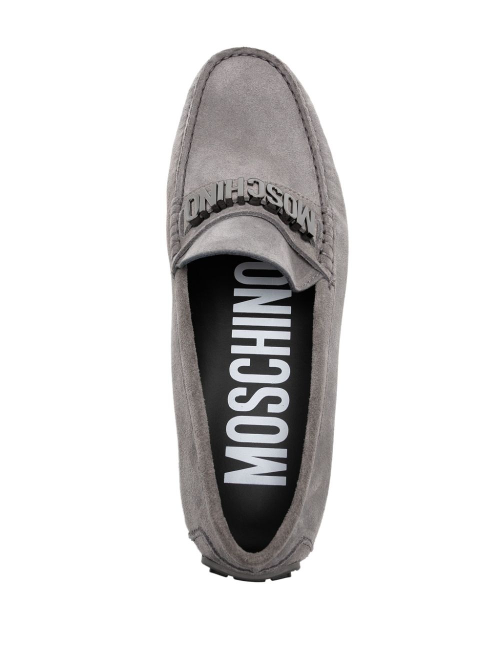 logo-plaque detail loafers - 4