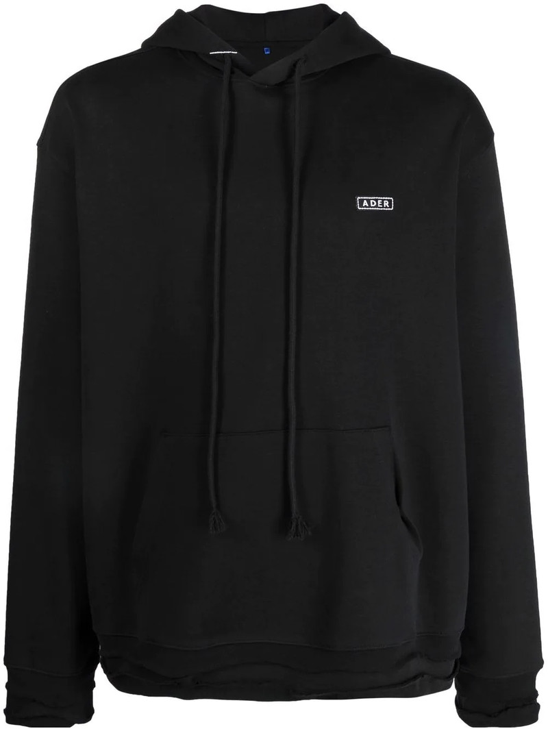 logo-patch drawstring hoodie 1