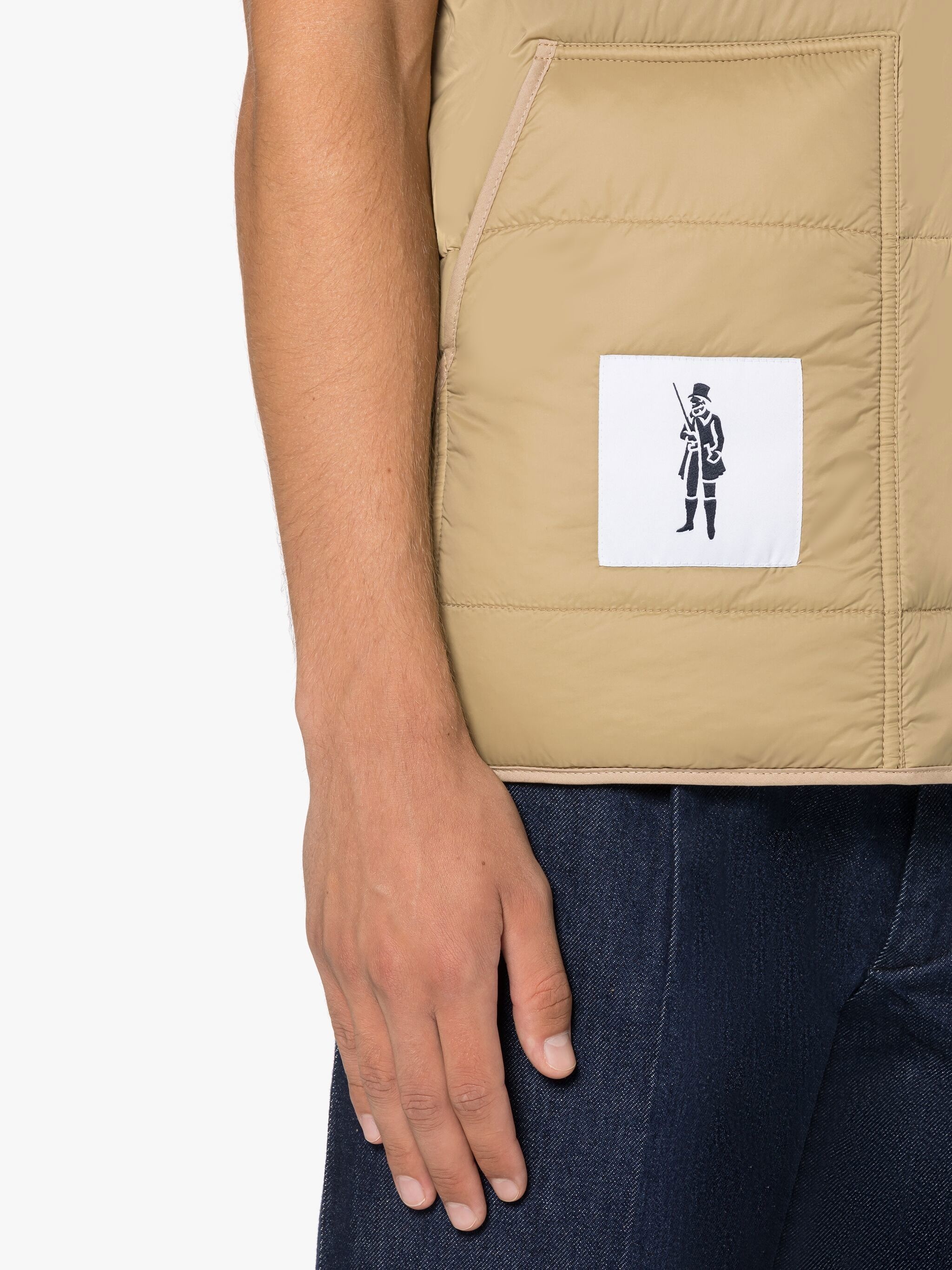 FOUR SEASON BEIGE NYLON GILET - 5