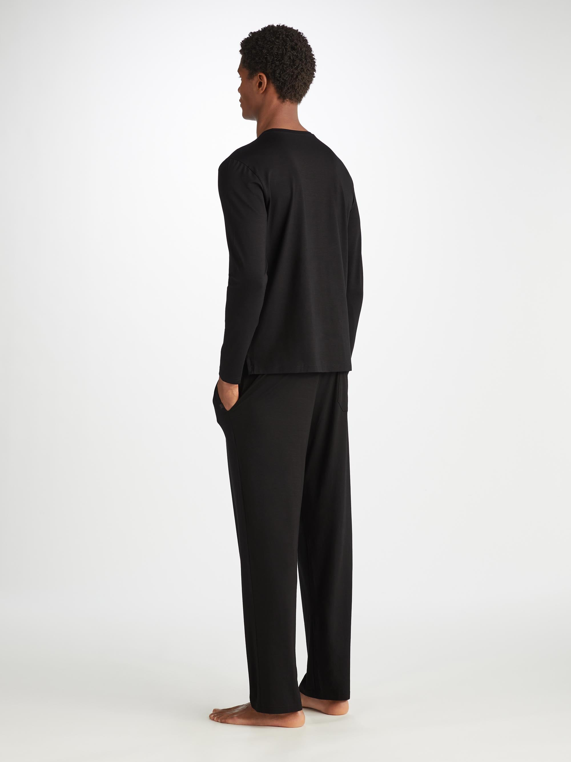 Men's Long Sleeve T-Shirt Basel Micro Modal Stretch Black - 4