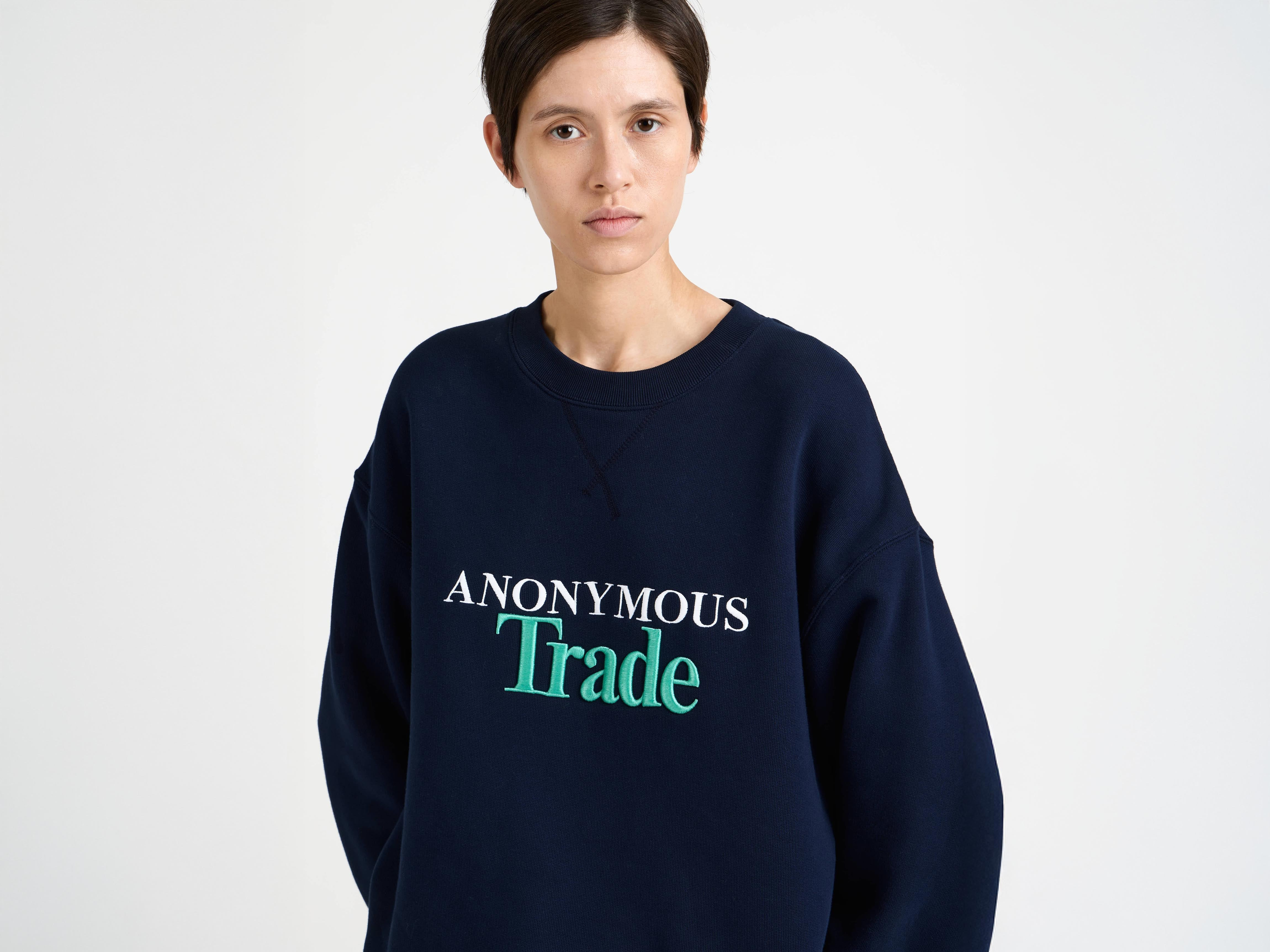 WOMENS 'ANONYMOUS TRADE' SWEATSHIRT IN NAVY - 8