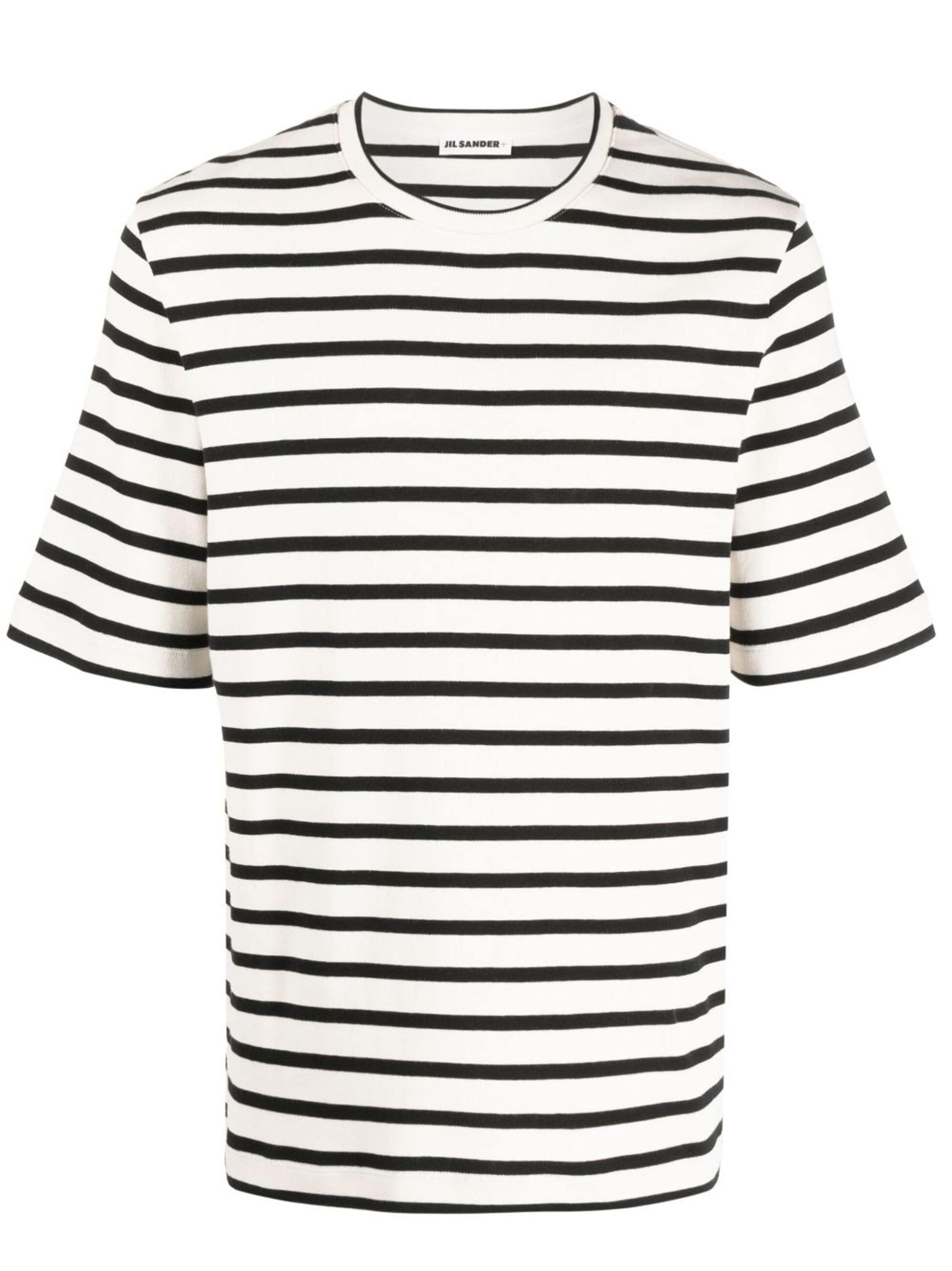 stripe-print short-sleeved T-shirt - 1
