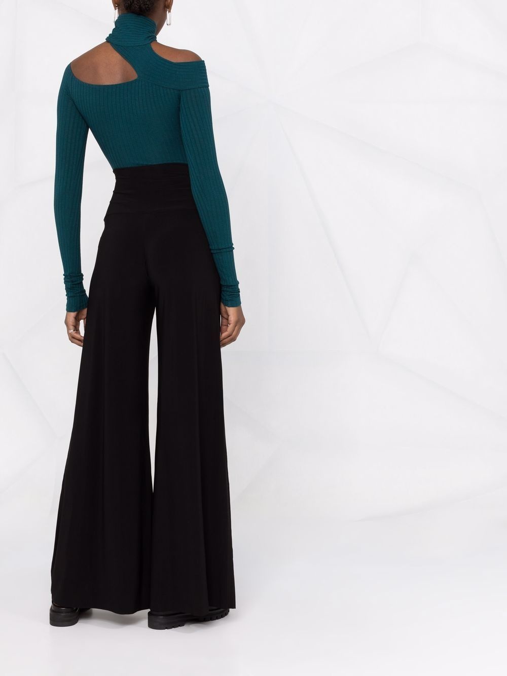 high-waisted wide-leg trousers - 4