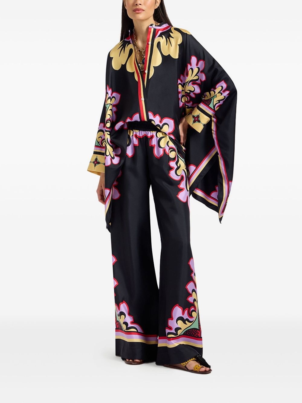 floral-print trousers - 2