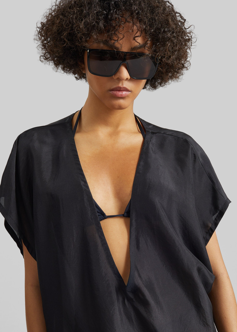 Ostuni Sheer Fluid Kaftan Dress - Black 4