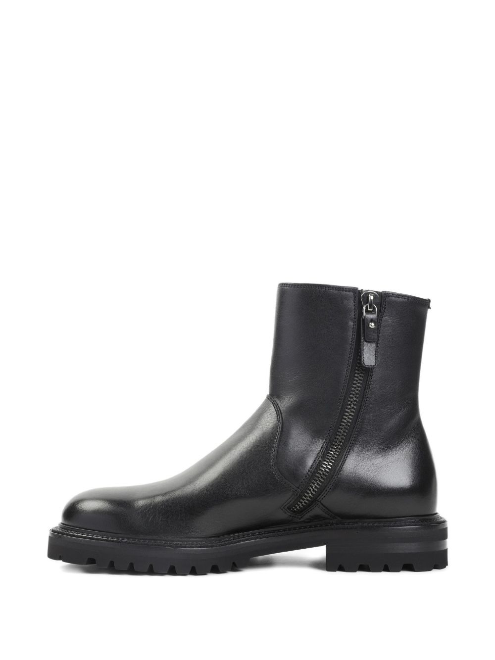 zip leather boots - 3