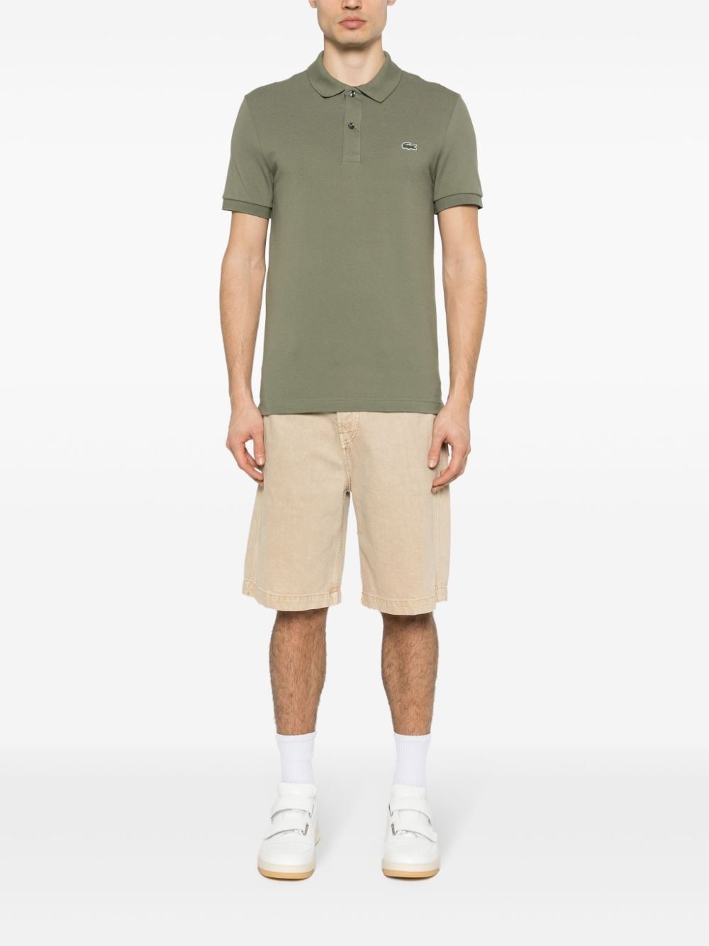 logo-patch polo shirt - 2