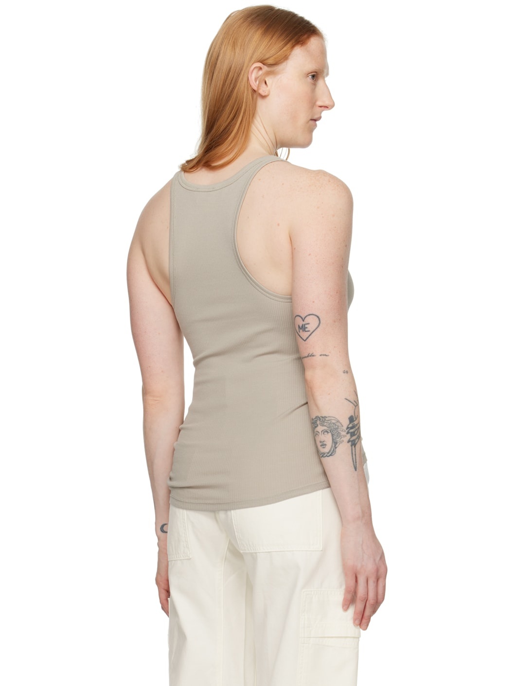 Taupe Rib Tank Top - 3