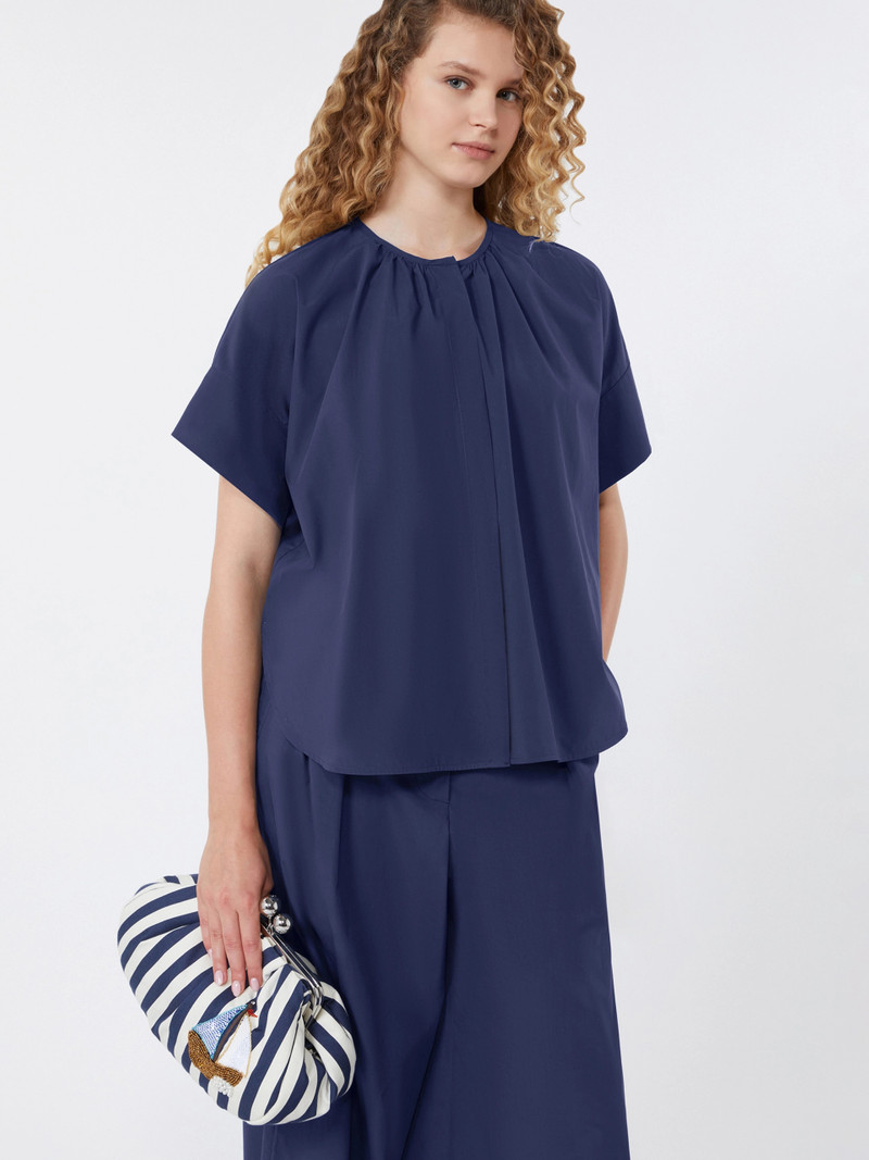 EDUCATA Cotton poplin crew-neck shirt - NAVY 5