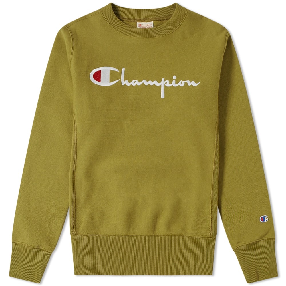 Champion Reverse Weave Script Logo Crew Sweat - 1