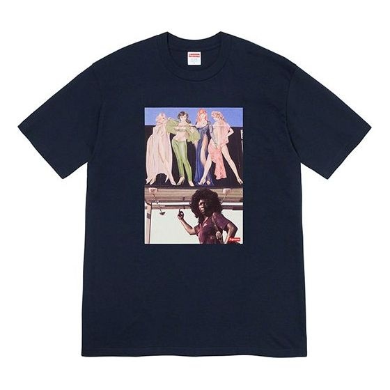 Supreme FW19 Week 7 American Picture Tee USA Photo Printing Short Sleeve Unisex Navy Blue SUP-FW19-7 - 1