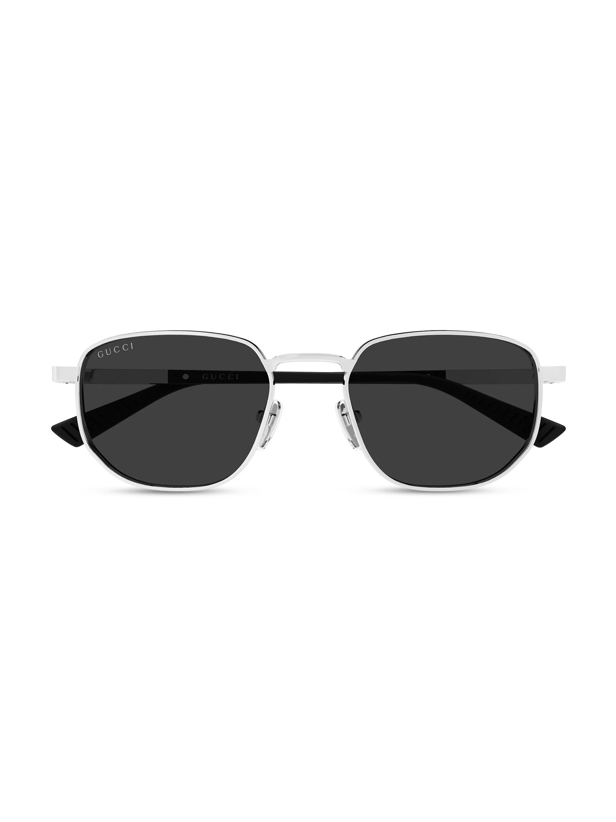 Men's Subtle Web Sporty 54MM Rectangular Sunglasses - Silver Black - 1