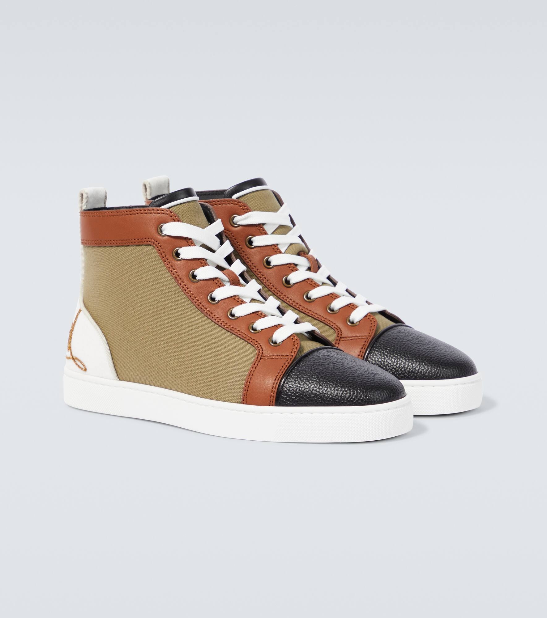 Fun Louis leather-trimmed sneakers - 5