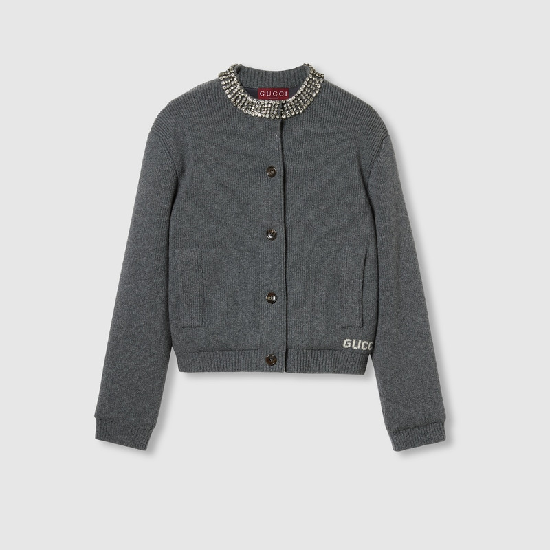 Padded rib wool cardigan 1