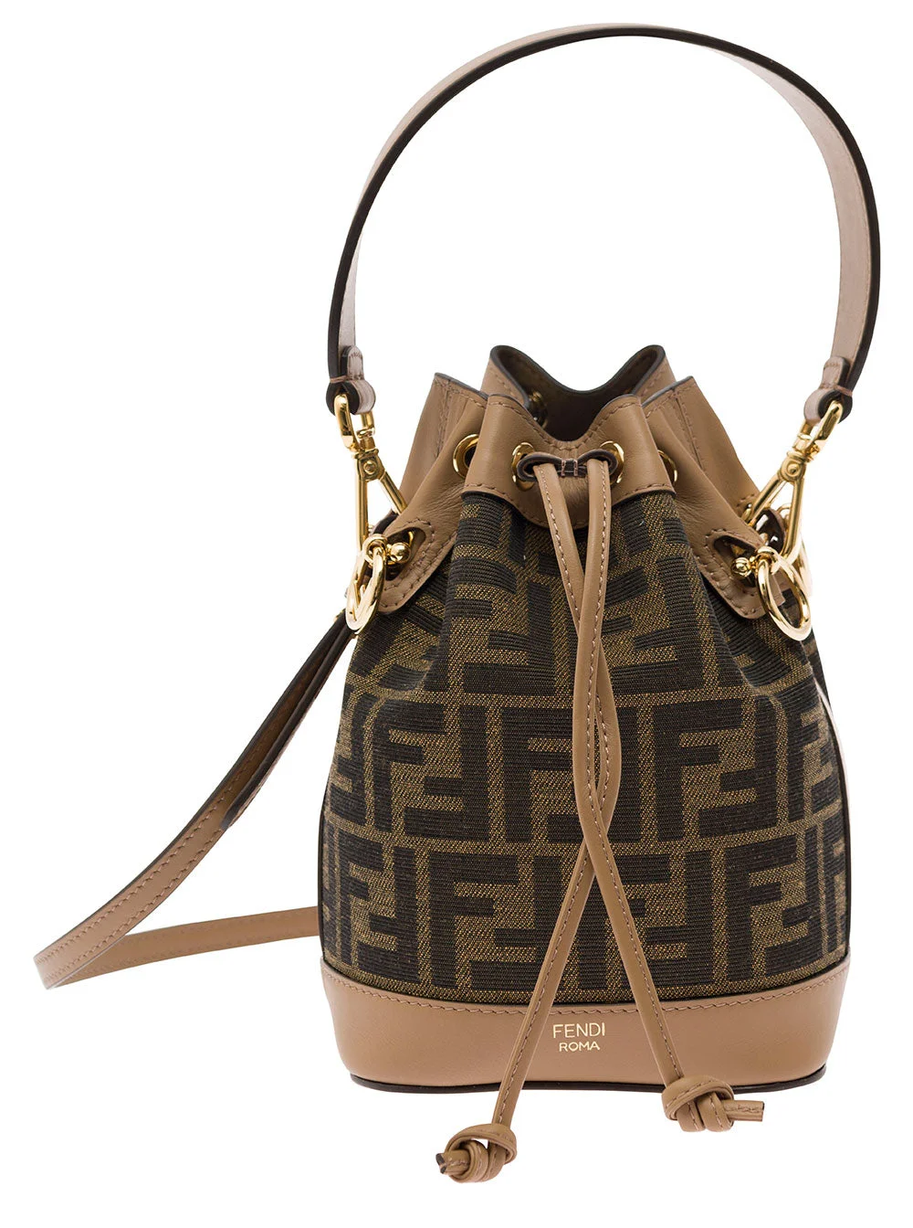 Fendi Women 'Mon Tresor' Brown Minibag With Drawstring In Ff Fabric Woman - 1