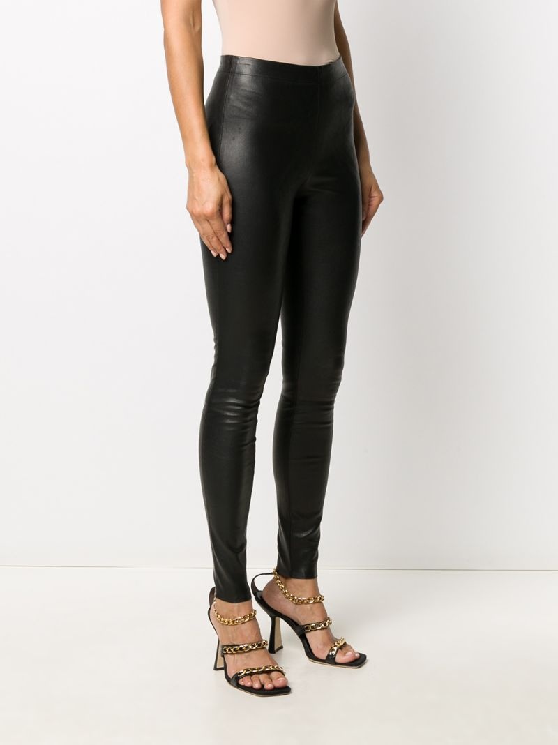 lambskin fitted leggings - 3