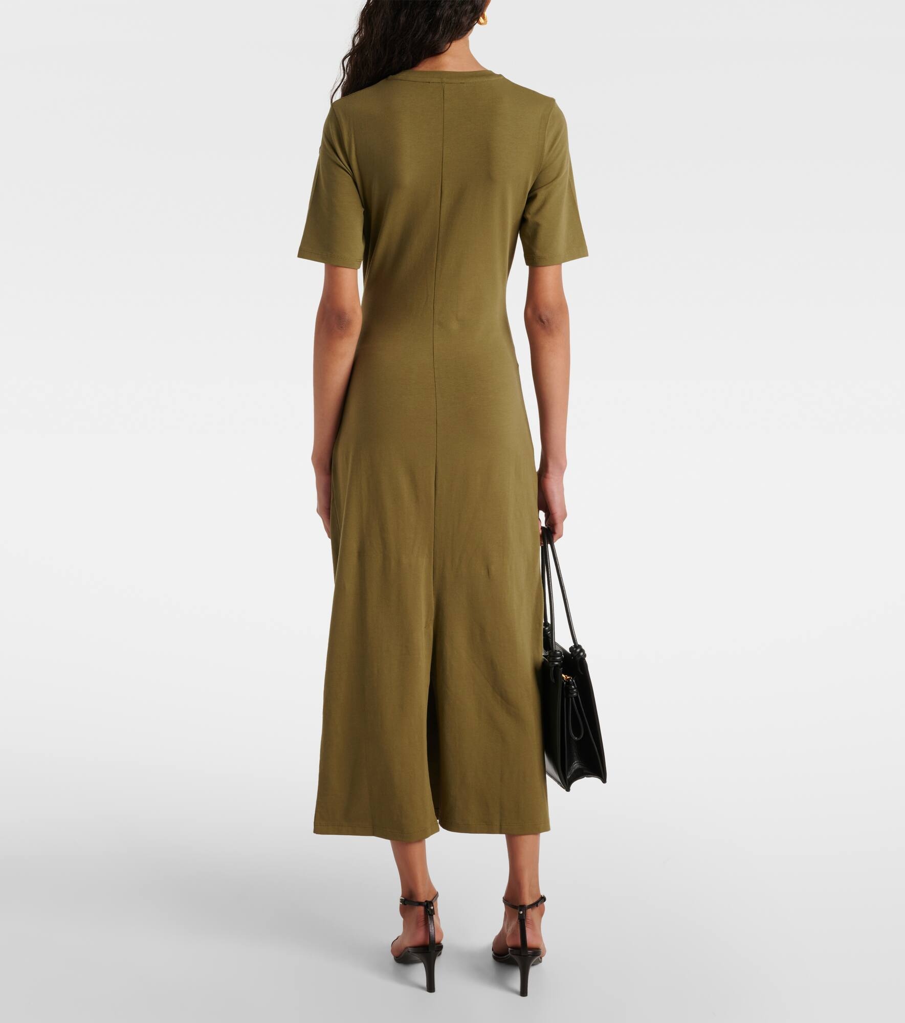 Cotton-blend jersey midi dress - 3