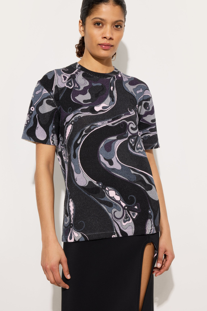 ORCHIDEE PRINT OVERSIZED WOOL T-SHIRT 5