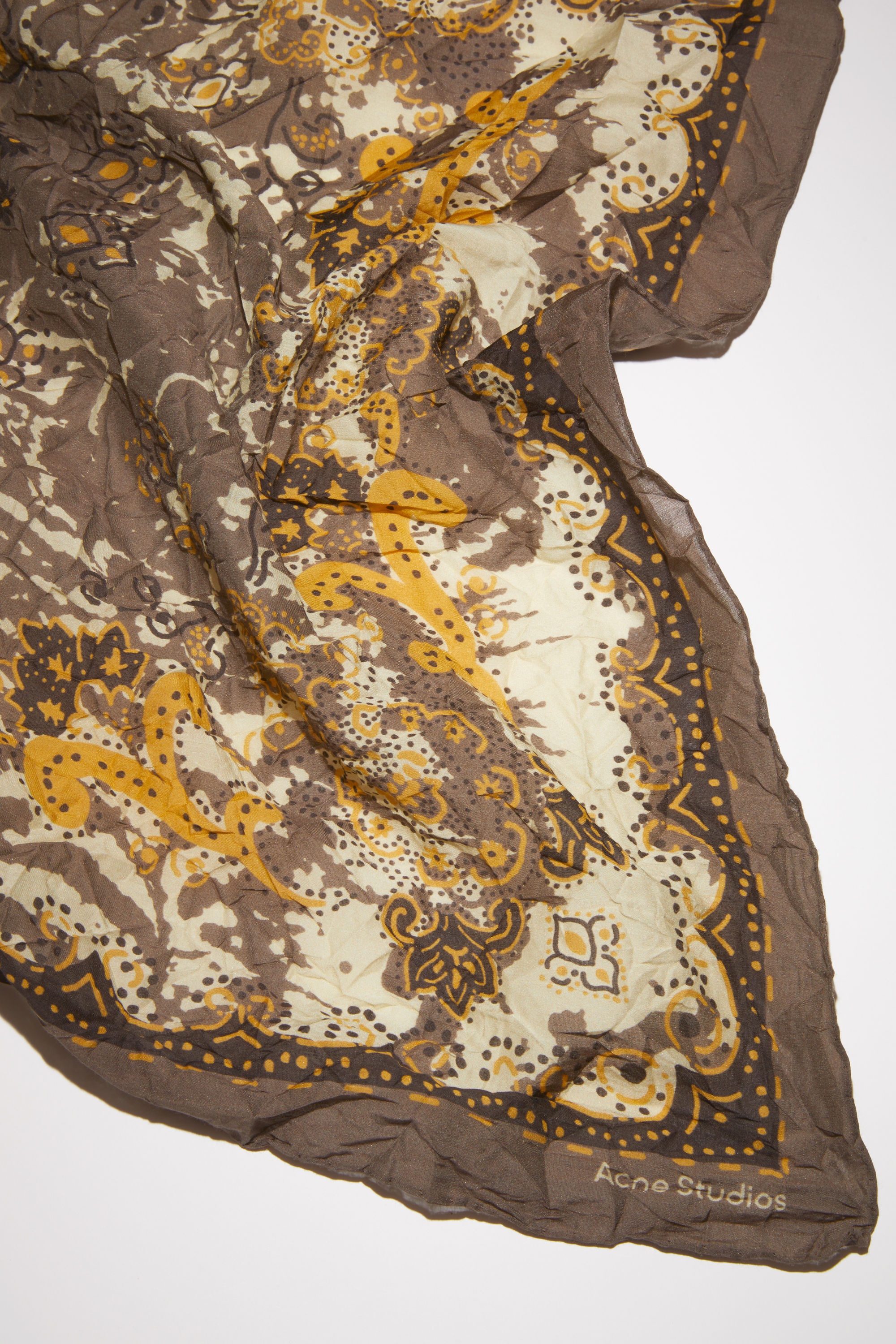 Cotton-silk scarf - Brown/yellow - 4