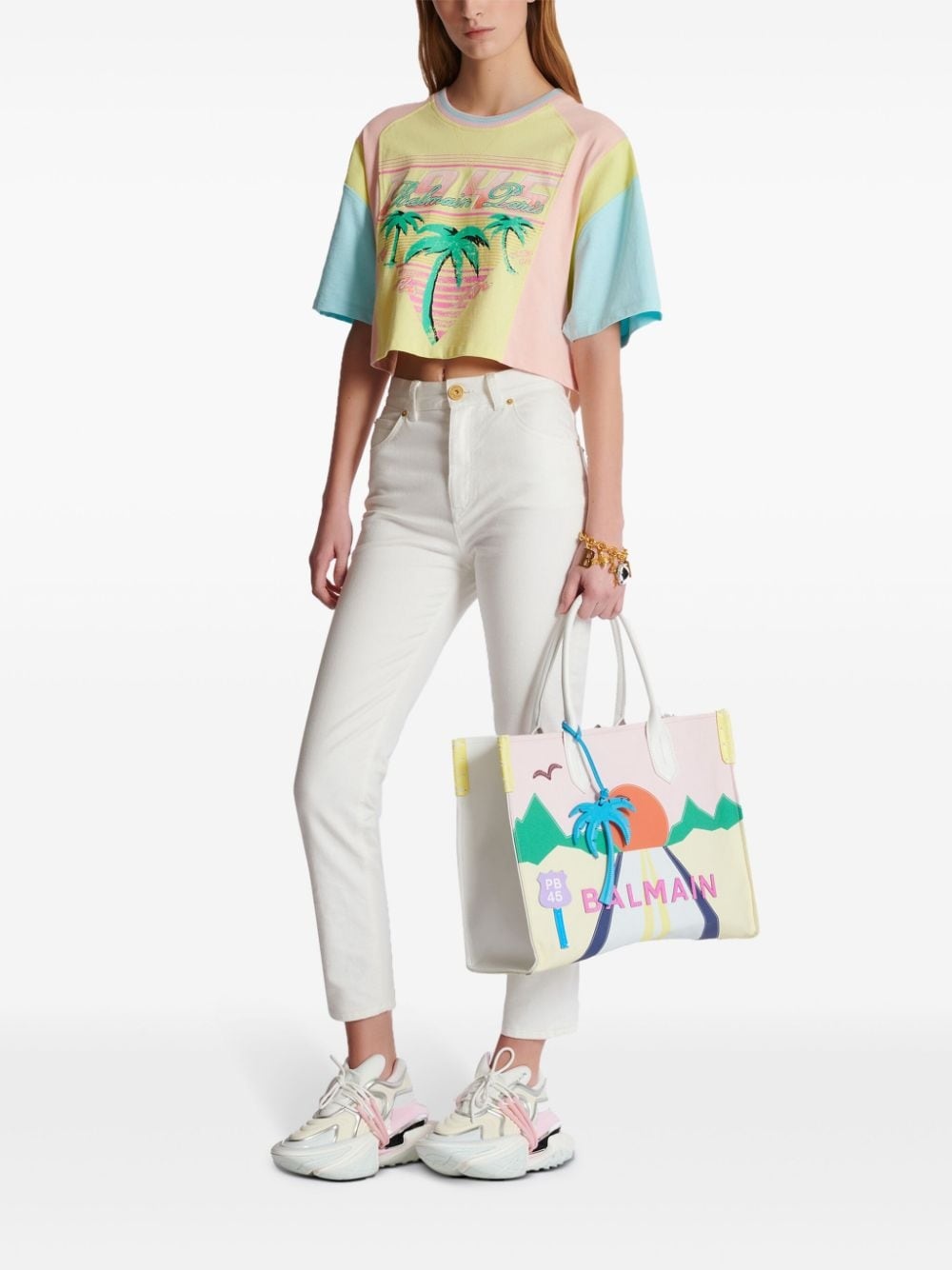 Palm Tree-print cropped T-shirt - 2