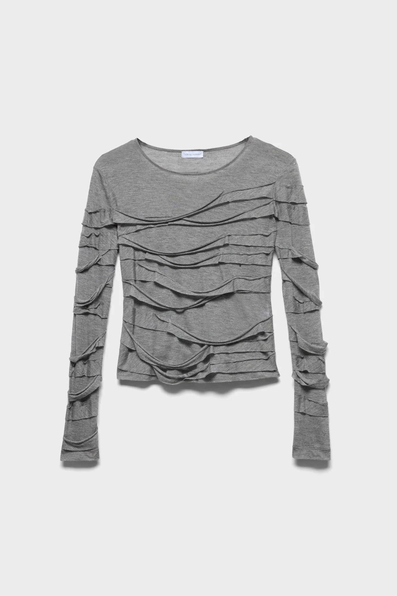 RIBBON LONG SLEEVE TEE in Viscose - 1