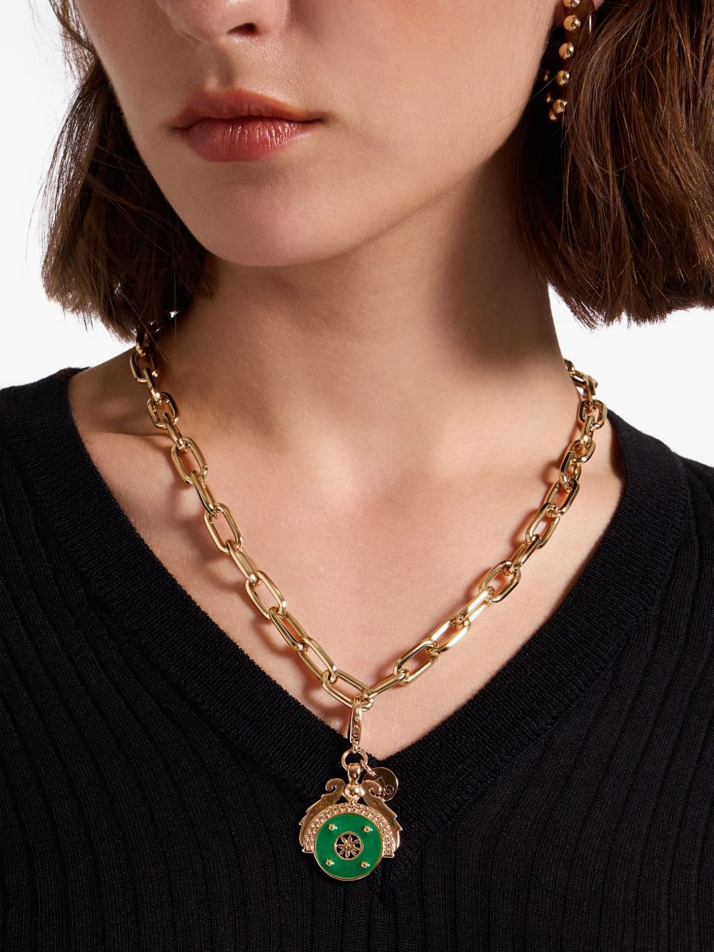 medallion charm pendant - 2