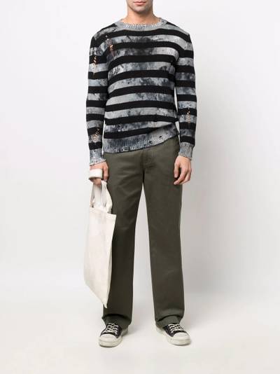 Avant Toi distressed striped jumper outlook