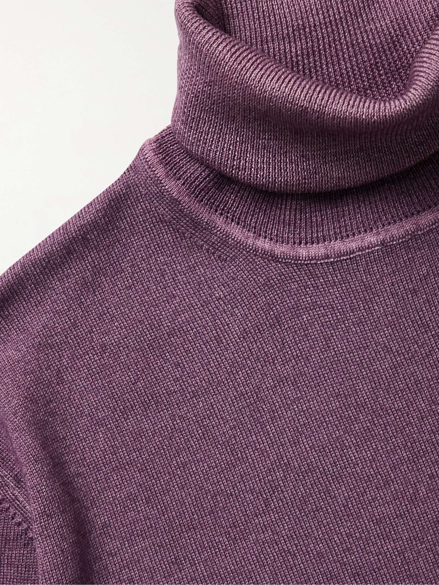 Logo-Embroidered Virgin Wool Rollneck Sweater - 5