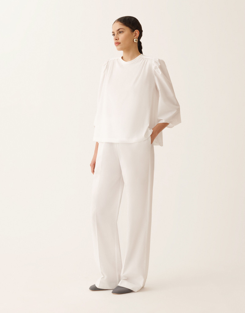 FABIANA FILIPPI Trevi pants in optical white poplin outlook