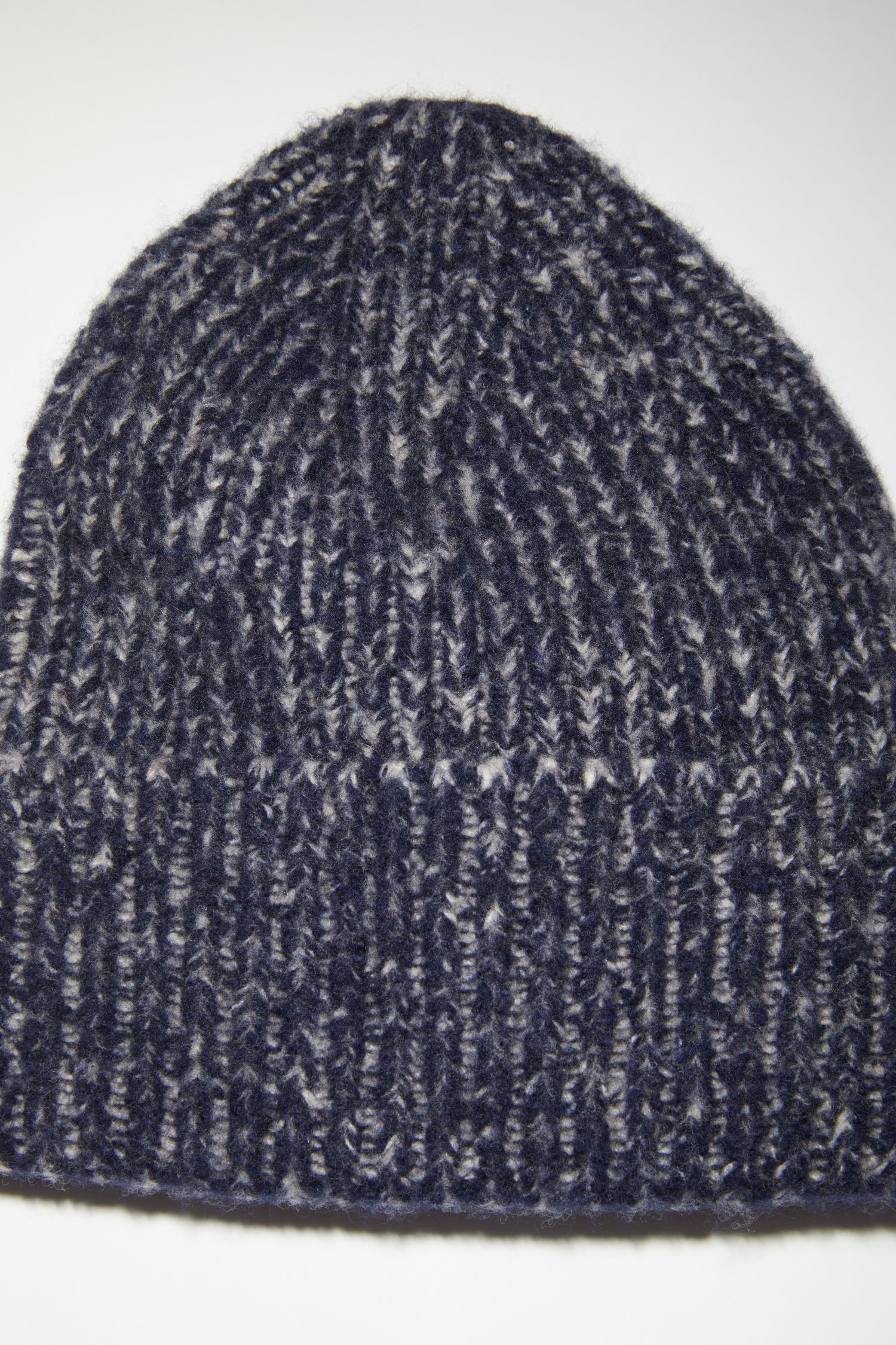 Ribbed beanie hat - Navy/Grey - 4