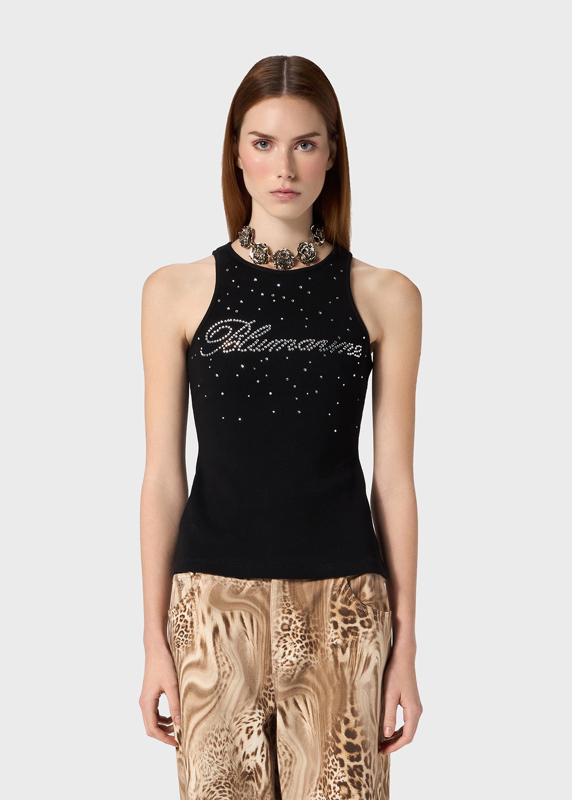 JERSEY TOP WITH GLASS RHINESTONE LOGO - 3