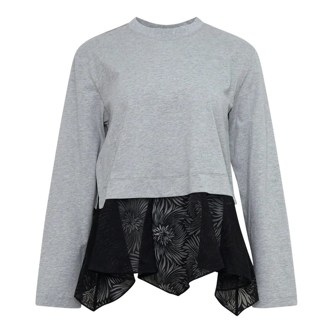 Long Sleeve Organza Combo Tee - 1