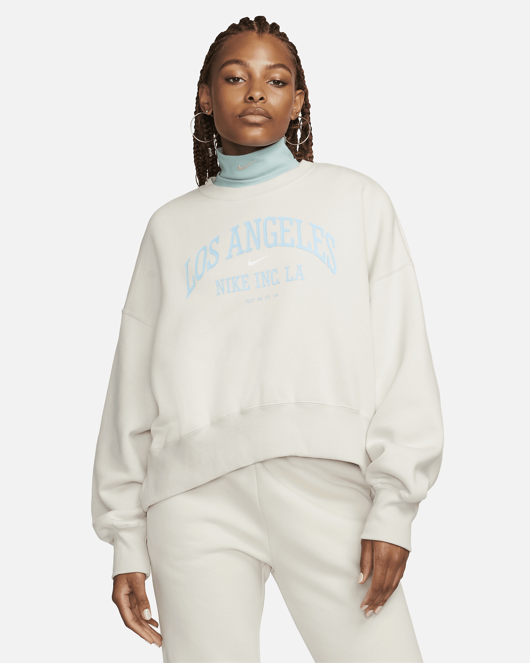 Women's Nike Sportswear Phoenix Fleece Over-Oversized Crew-Neck Graphic Sweatshirt - 1