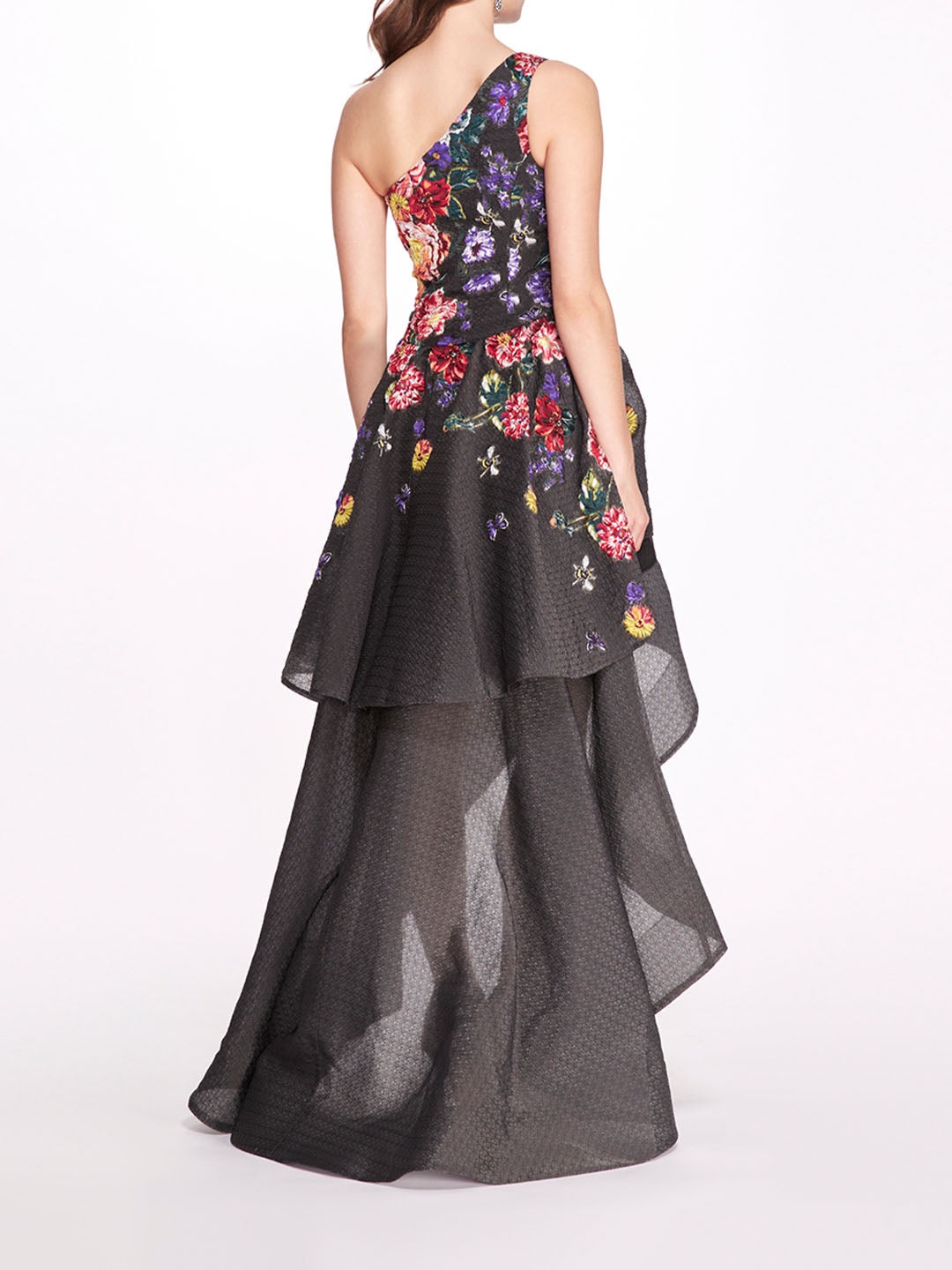 ONE SHOULDER FLORAL GOWN - 2