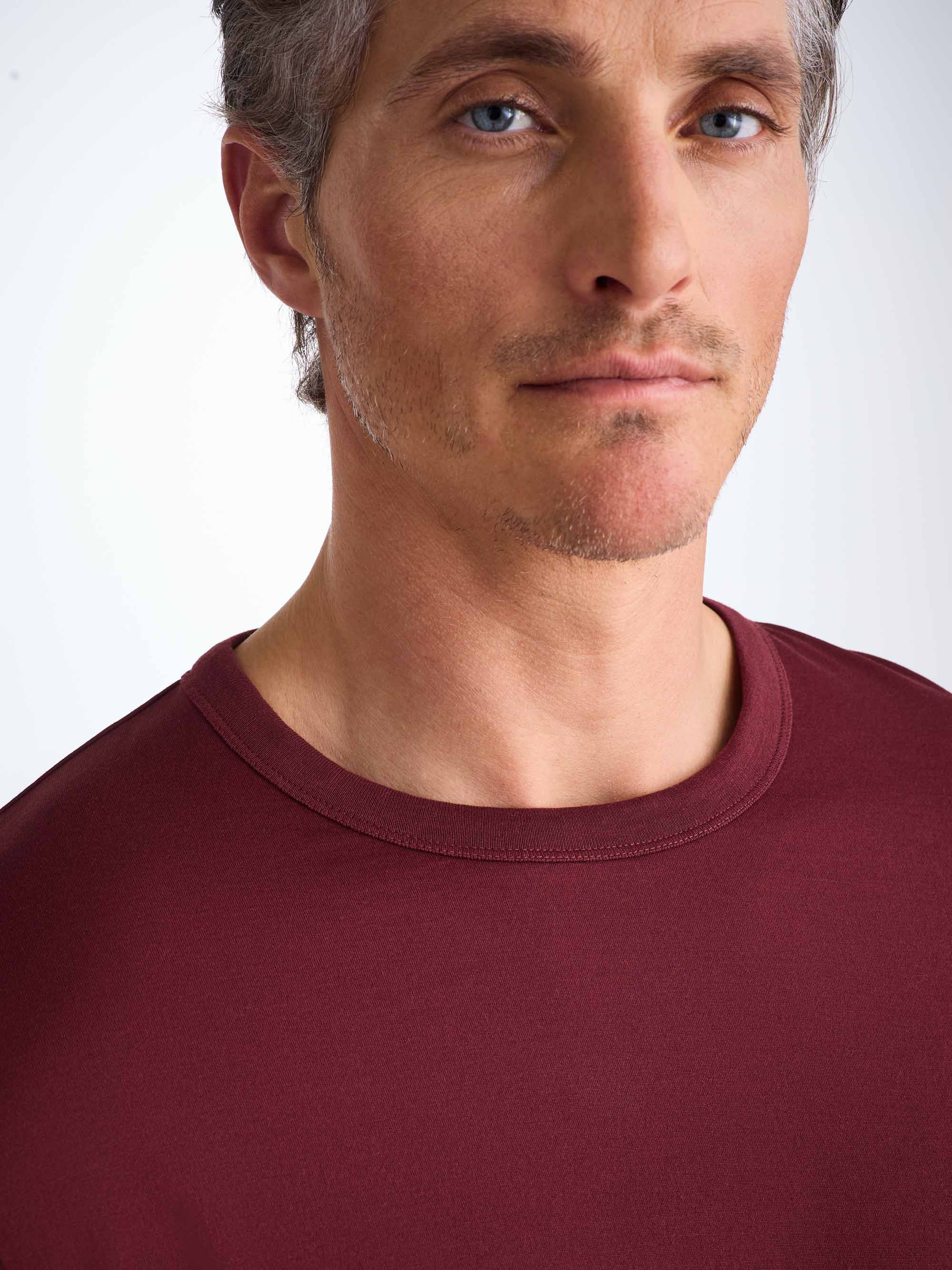 Men's Long Sleeve T-Shirt Barny Pima Cotton Burgundy - 5